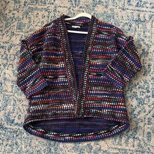 Adore multicolor open cardigan whimsical sweater sz L large